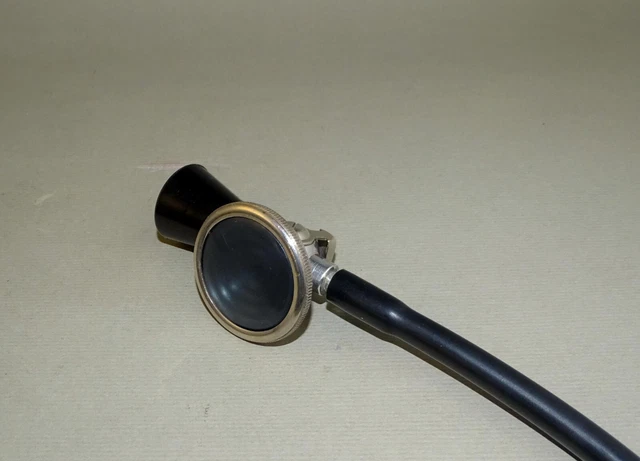 Old Vintage Doctor Classic Stethoscope with Black Tubes Polska Patent N#19486 3