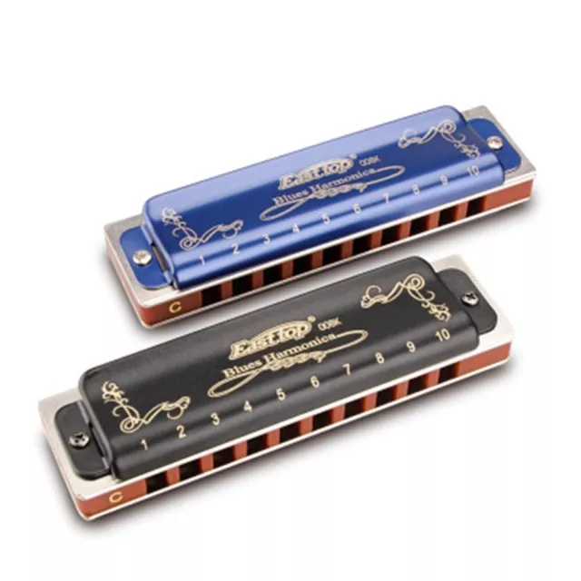 Harmonica Noir T008K avec Étui Blues Harmonica Ultraléger de Haute Qualité