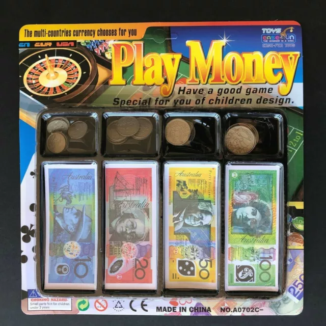 Kids Play Money Australian Play Money Coins & Notes Maths Pretend Shopping Money 3