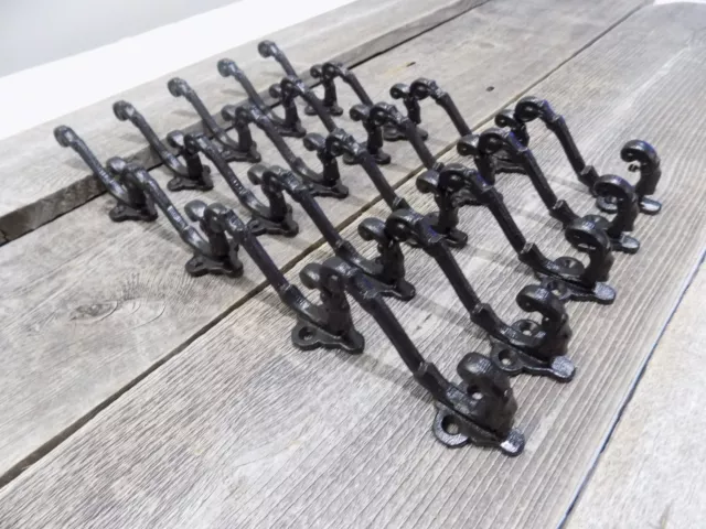 20 Black Coat Hooks Hat Mug Cup Robe Wall Mounted Pegs Holder Bath Hall Tree Cap