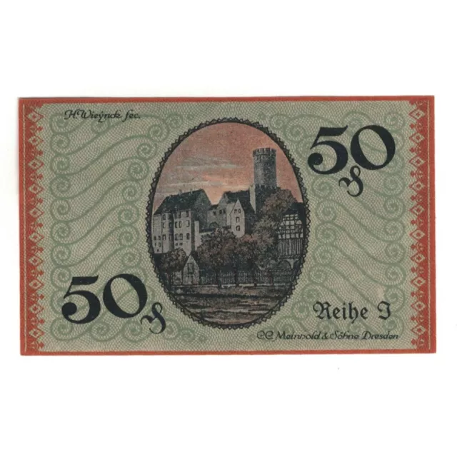 [#327077] Banknote, Germany, Borna Amtshauptmannschaft, 50 Pfennig, village 2, 1 2