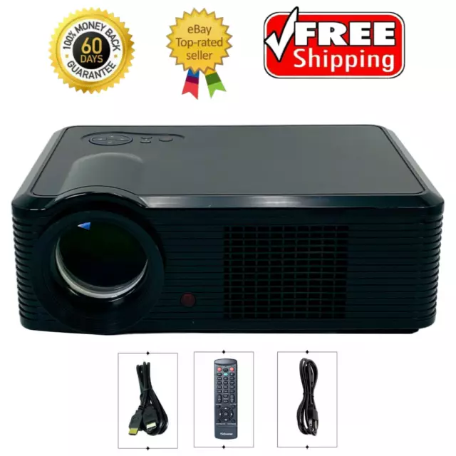 HTP LED-33 LCD Projector Home Theater Full HD 1080p HDMI w/Bundle