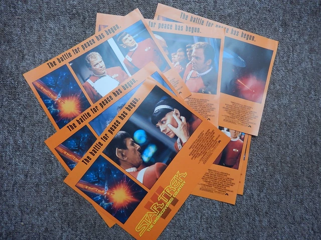 6 Star Trek Undiscovered Country Movie Poster Orange Collect Rare 1991 14" x 11
