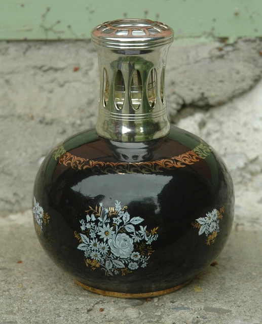 Lampe Berger Japonisante En Porcelaine Revol - Motifs Oiseaux, Bambou, Cerisier