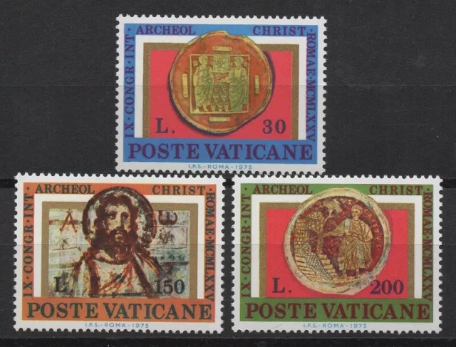 Vatican 1975 Sc# 579-581 Mint MNH Christian Archaeology Congress art stamps