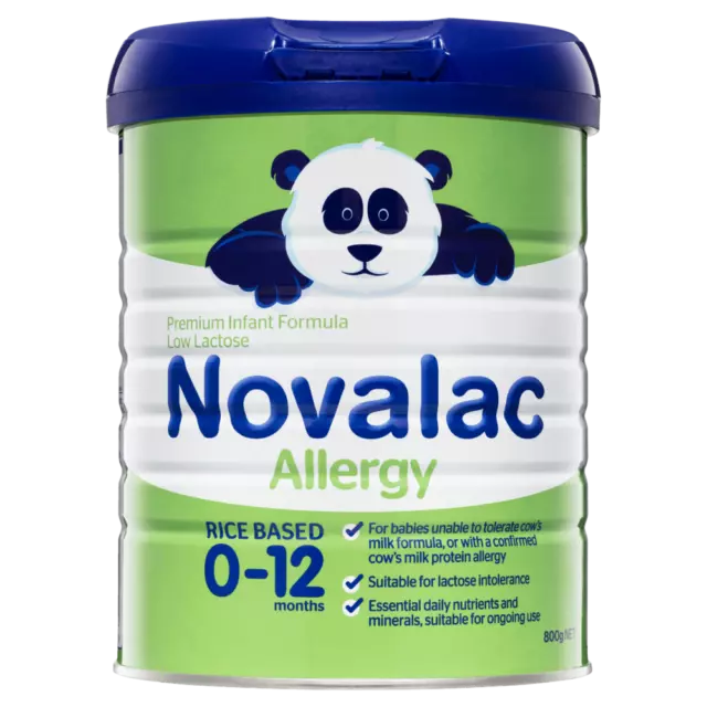 Novalac Allergy Premium Infant Formula 800g Rice Based Low Lactose 0-12 Months
