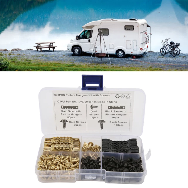 New 100pcs 4mm Double Hole Sawtooth Picture Hangers With 240pcs Screws Kit For H