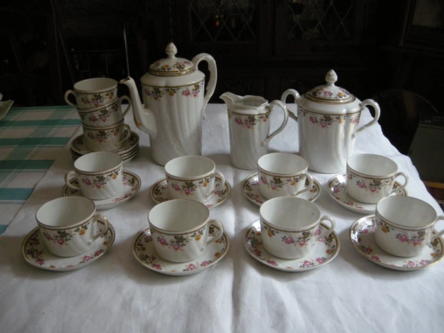 ANCIEN SERVICE A Cafe Porcelaine T.l.b. Limoges EUR 130,00 - PicClick FR