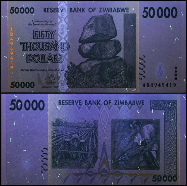 Zimbabwe 50000 Dollars, 2008, P-74a, UNC 2