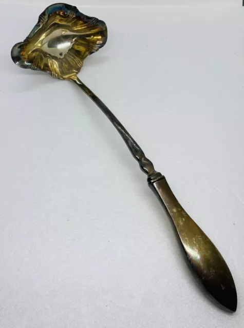 Antique 1900s Webster Sterling Silver Soup Ladle Sheffield England 14” Unique 30