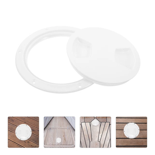 Couvercle De Trappe Bateau Xztrdi - 10,2cm - Plastique ABS Blanc/Noir - Pour Pont Et Inspection