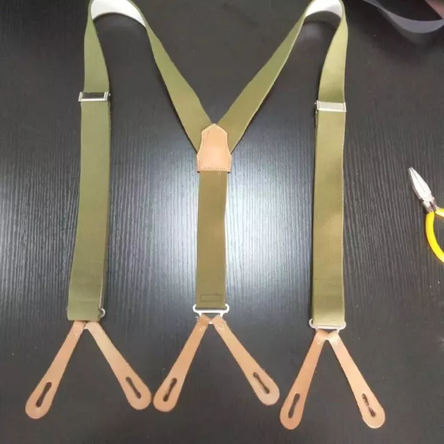 Repro Ww2 German Em Officer's Internal Pants Suspenders Y-Straps Elastic Band