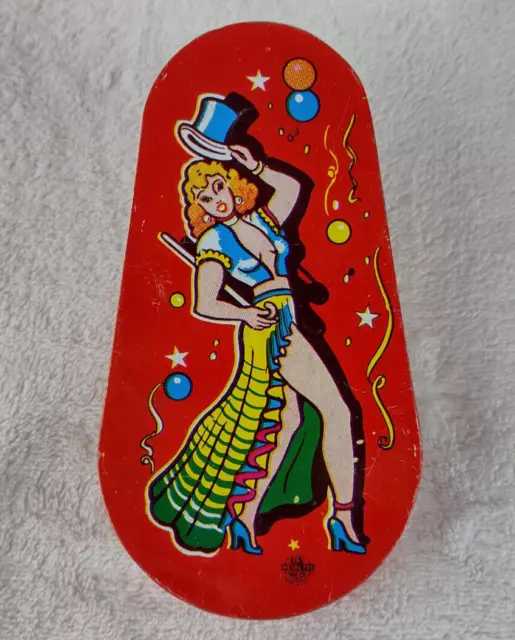 Vintage Noise Maker US Metal Toy Co New Years Party Lady Dancer