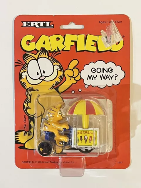 ERTL Garfield Ice Cream Man Cart Going My Way Diecast Vehicle Bike Truck 1990