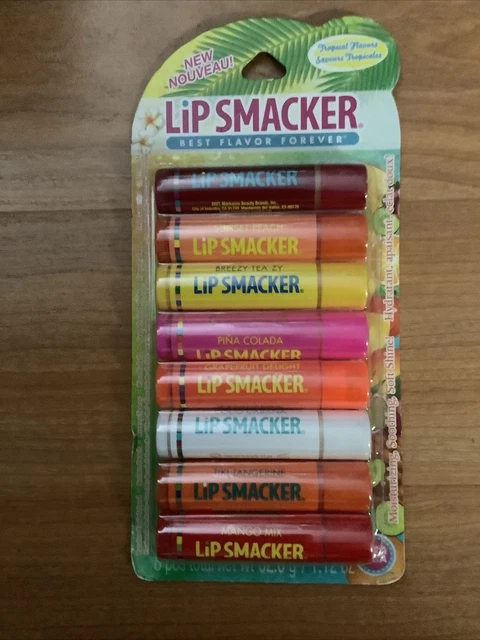 Lip Smacker Flavored Lip Balm Tropic Fever Pack of 8 Passion Fruit Peach Breez