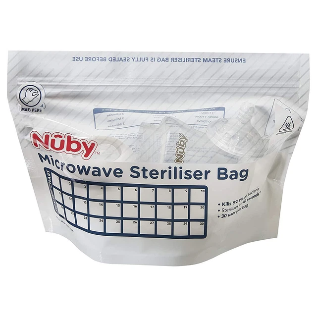 Nuby Micro-Onde Stérilisateur Sacs 30 Times Usage Par Sac Sterilises Bouteilles