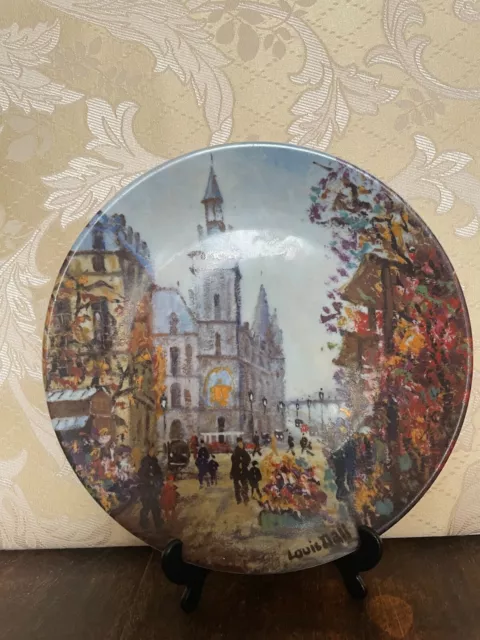 Collector Plate "Les Marche aux Fleurs et la Conciergerie" by Louis Dali