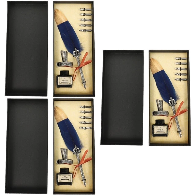 3 juegos Vintage Quill Plum Plum Kit de escritura Quill Pen Practical Nibbed Stift Kalli