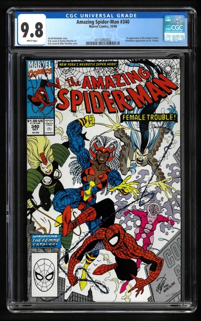 Amazing Spider-Man #340 CGC 9.8 NM/MT WHITE Marvel 1990 1st Femme Fatales