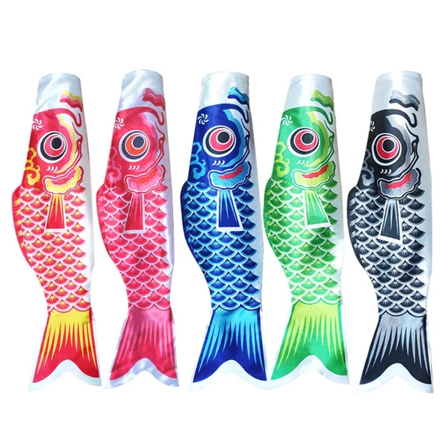 Des drapeaux de poissons de bande dessinée bleu marine et orange