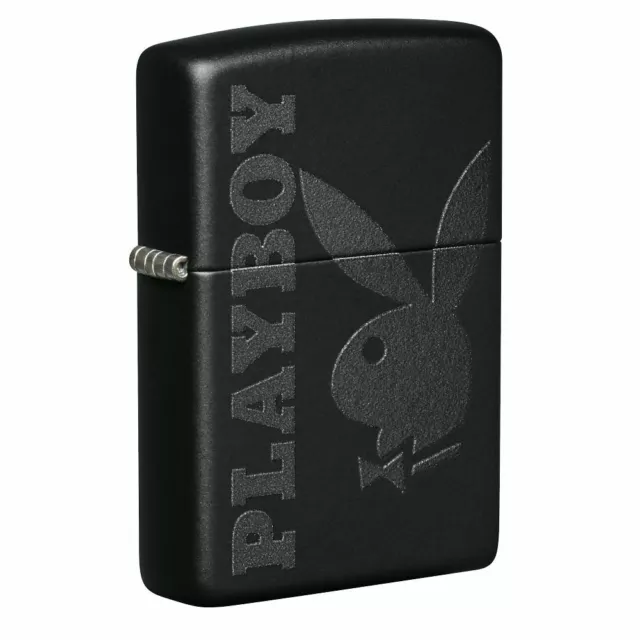 Zippo Playboy Black on Black Matte Pocket Lighter, 49342