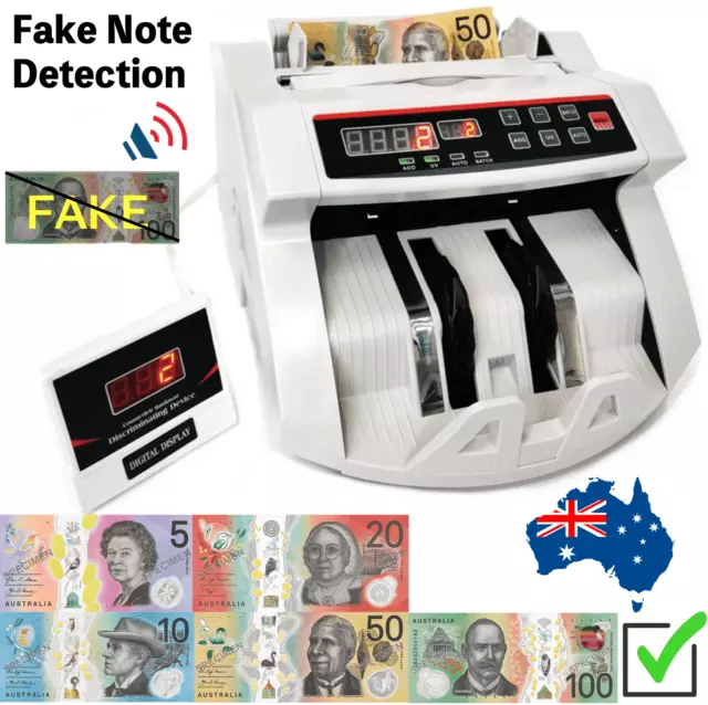 Bill Counter Money Cash Counter Machine Notes Counting Machine Automatic AU Plug