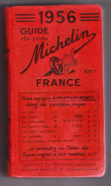 Guide MICHELIN France 1956 = A offrir : Bon Etat  !!!