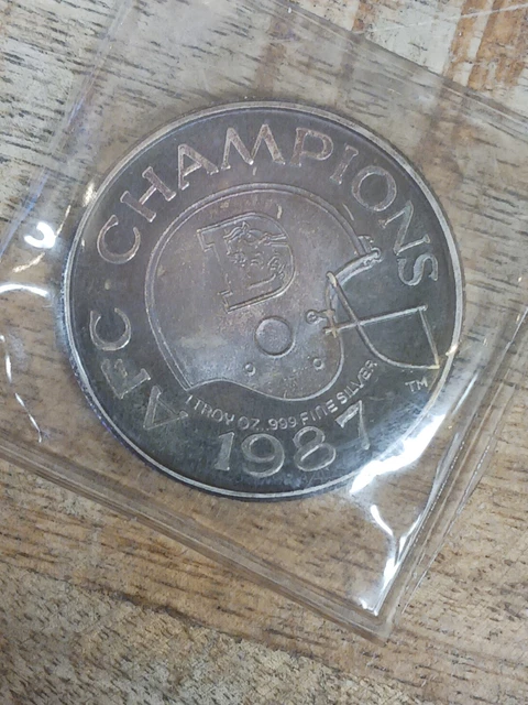 1987 Afc Western Division Champions Denver Broncos 1 Oz Silver .999 Serial #0422