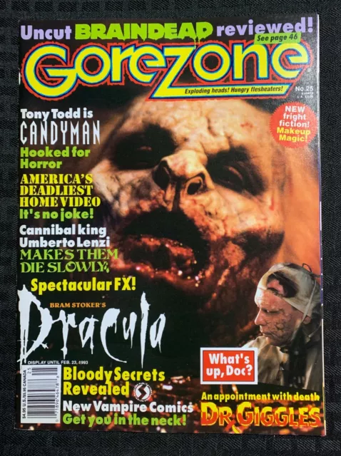 1992 GOREZONE Magazine #25 VF 8.0 Candyman - Dracula w/ Posters / Fisherman