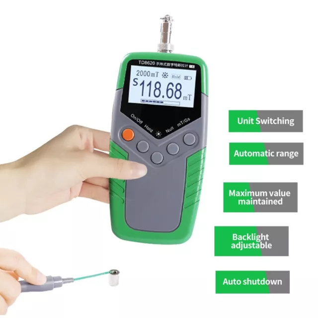 Handheld Tesla Gauss Meter Magnetometer Digital Magnetic Field Tester Flux Meter