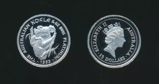 Australia: 1993 $15 1/10oz Platinum Koala Proof Coin