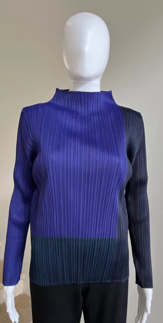 NWOT PLEATS PLEASE ISSEY MIYAKE Turtleneck Pleated Long Sleeve Blouse Top, 4/L