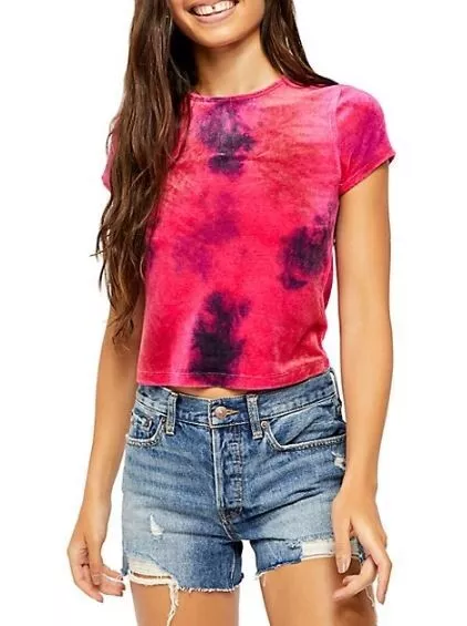 NWT Women's Free People Bright Eyes Tie Dye Tee Fantastic Fuschia Combo size M NWT Women's Free People Bright Eyes Tie Dye Tee Fantastic Fuschia Combo size M