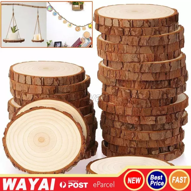 90/120Pcs Wood Slices Round Discs Tree Bark Log Wooden Circles 5-6 CM DIY Craft