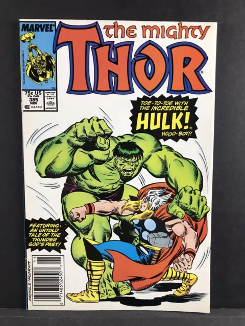 The Mighty Thor 385 Marvel Comics 1987 Incredible Hulk Appearance Newsstand NM-