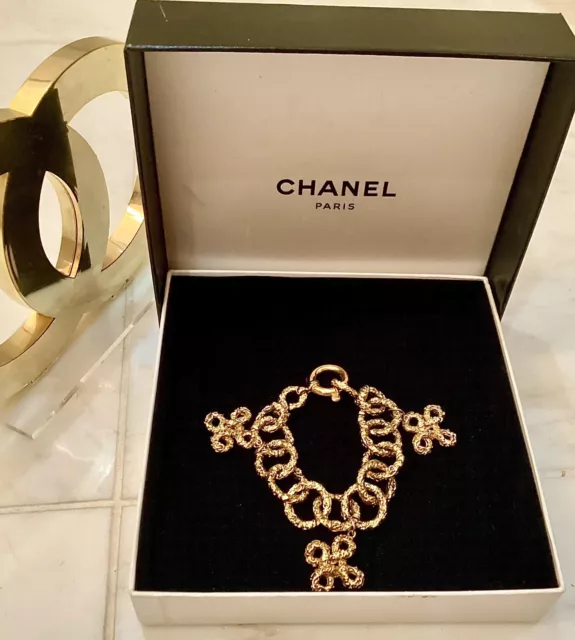CHANEL Ring Gold Plated Metal Four Leaf Clover 03P EU 53 / US 6.5 Authentic