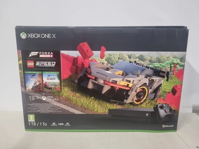 Microsoft xbox one x with forza store horizon 4 & lego speed champions