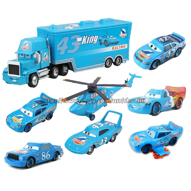 Disney Pixar Cars Lot Dinoco Series King Lightning McQueen 1:55 Diecast Toy Cars