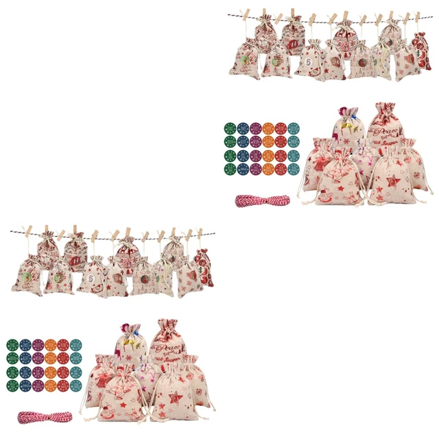 2x Hängen Geschenk Candy Taschen Kleine Countdown Kordelzug Geschenk Taschen