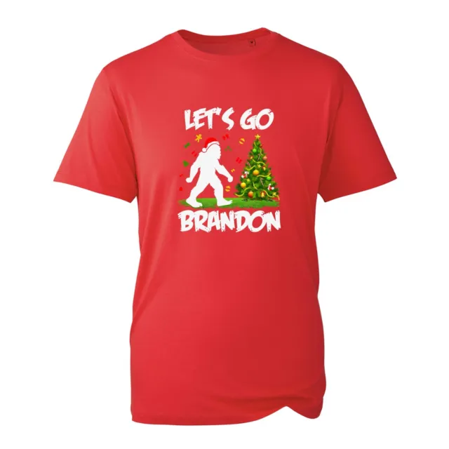 T-shirt natalizia Let's Go Brandon divertente novità cappello Babbo Natale allegro Natale unisex top