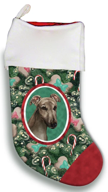 Christmas Stocking - Grey Greyhound 11429