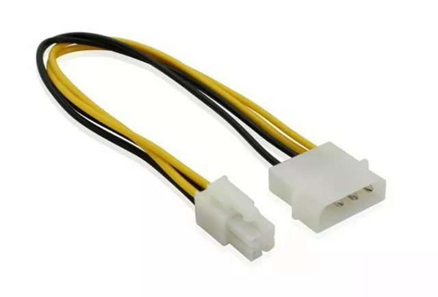 Molex 4 Pin Male to P4 4 Pin Female Converter Adapter Cable For Power Supply