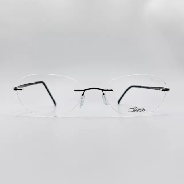 Silhouette Lunettes Hommes Femmes Ovale Noir Blanc Monture Titan Mod. 6694 Neuf