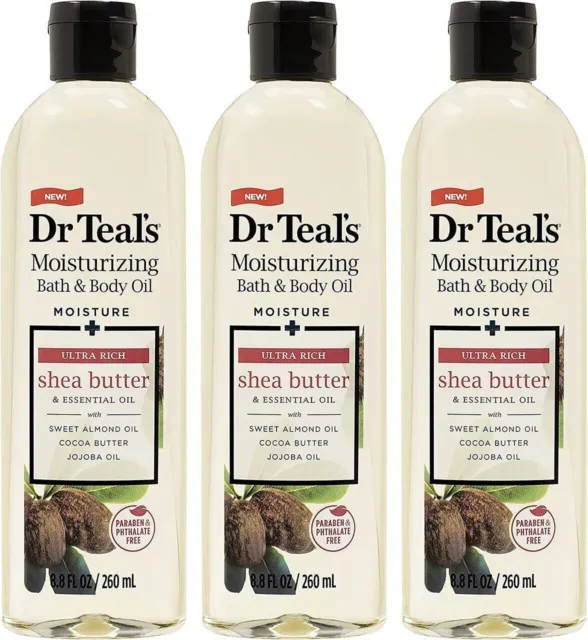 BL Dr Teals Moisturizing Bath & Body Oil Shea Butter 8.8oz --* THREE PACK*
