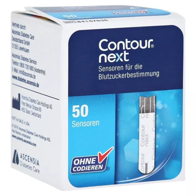 Contour NEXT Blutzucker-Sensoren 50 Stück - Teststreifen, Diabetes-Überwachung