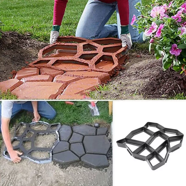 Large Garden Paving Pavement Mold Patio Concrete Stepping Stone Path Maker Mould