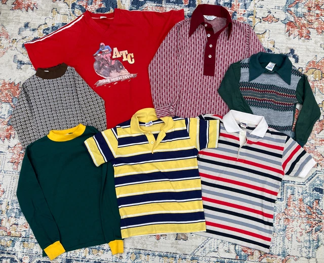 Vintage Boys Shirt Lot Various Sizes 70’s 80’s Single Stitch Levi’s