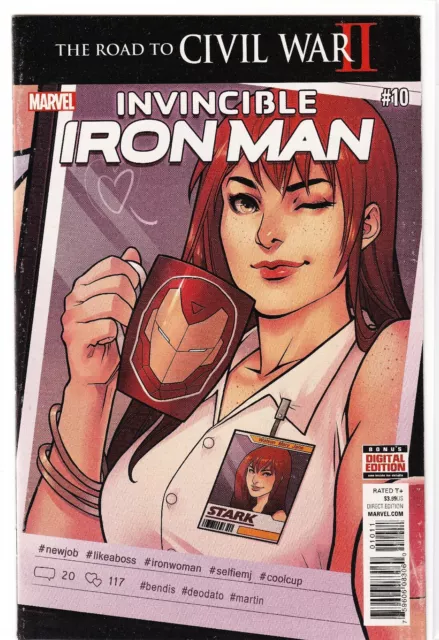 INVINCIBLE IRON MAN #10 (2016) BENDIS / DEODATO 1st print ~ UNREAD NM