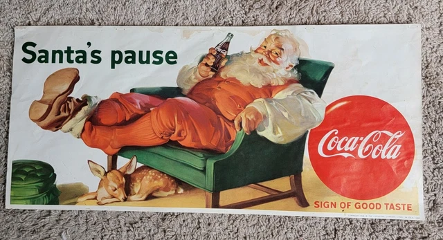 VINTAGE COCA COLA Paper Advertisement Santas Pause 1958 Litho £118.33 ...