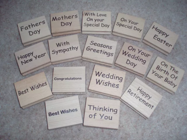 Sale Wood Rubber Craft Stamps - Wording /Sentiments/ Occasions Card Making (NEW)